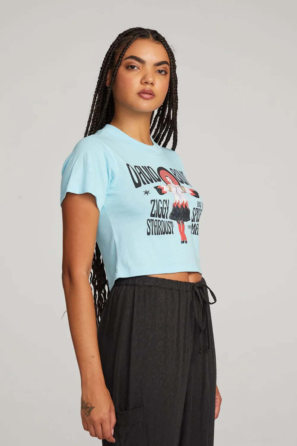Clearance David Bowie Ziggy Stardust Crop Tee Women Loungewear|Music
