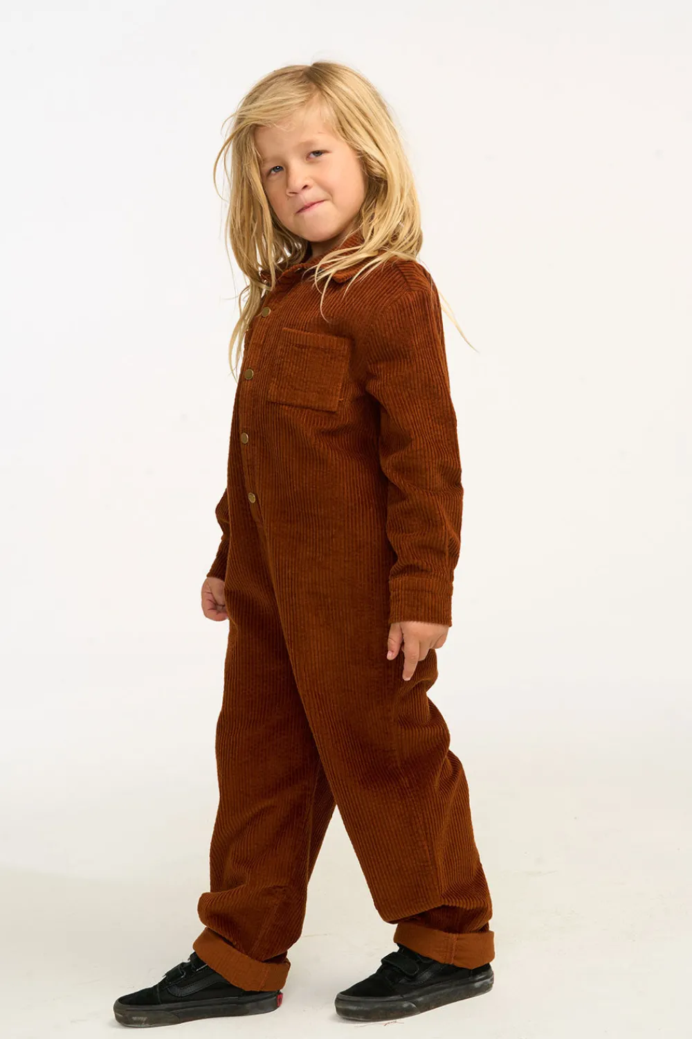 Best David Walnut Brown Corduroy Jumpsuit Kids/BOY Boys
