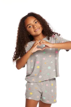 Store Devin Embroidered Flowers Girls Tee Kids Girls