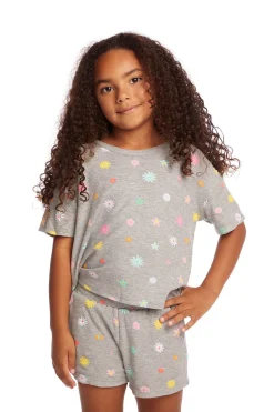 Store Devin Embroidered Flowers Girls Tee Kids Girls