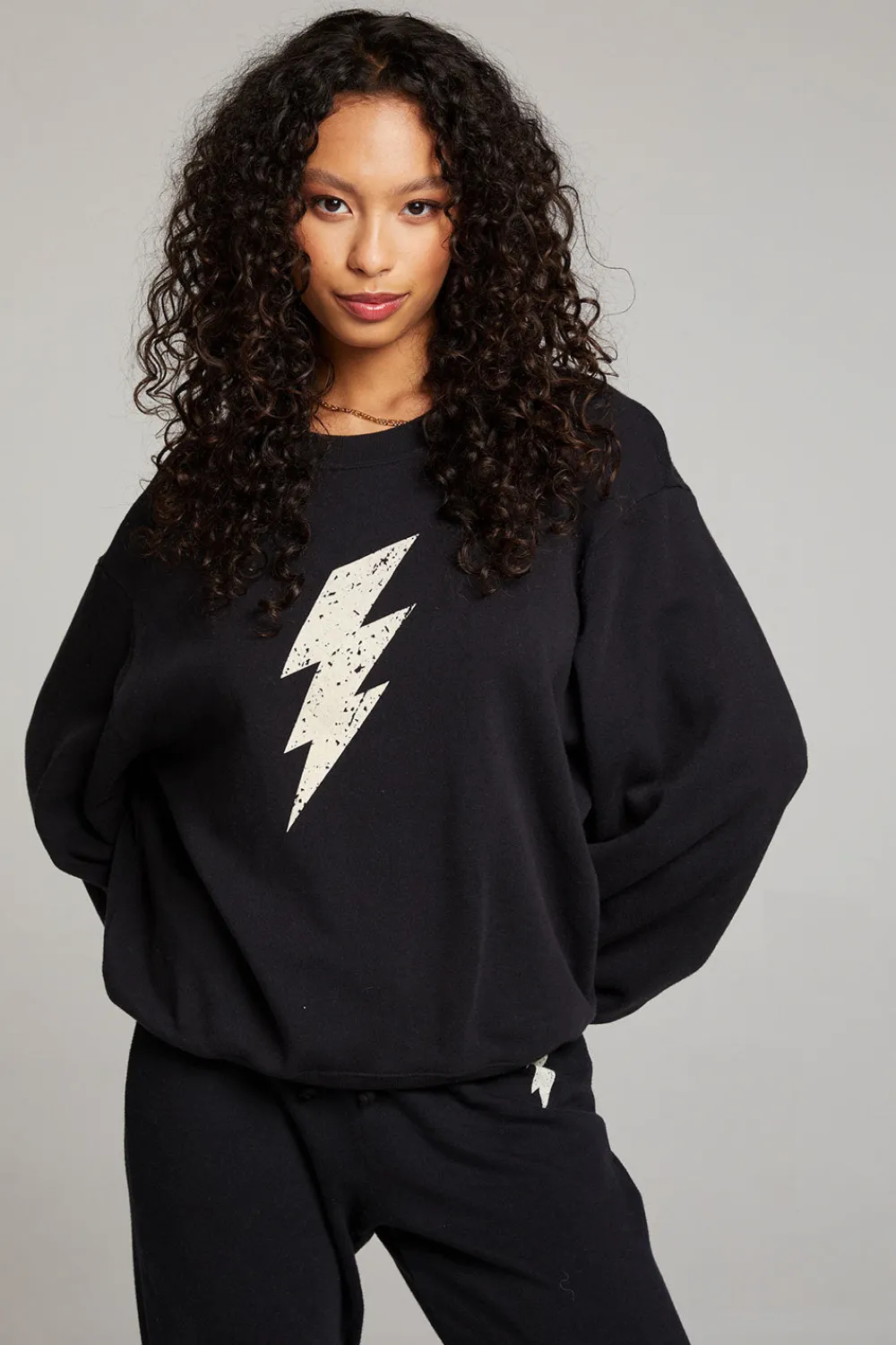 Cheap Distressed Bolt Long Sleeve Women Loungewear|Tops