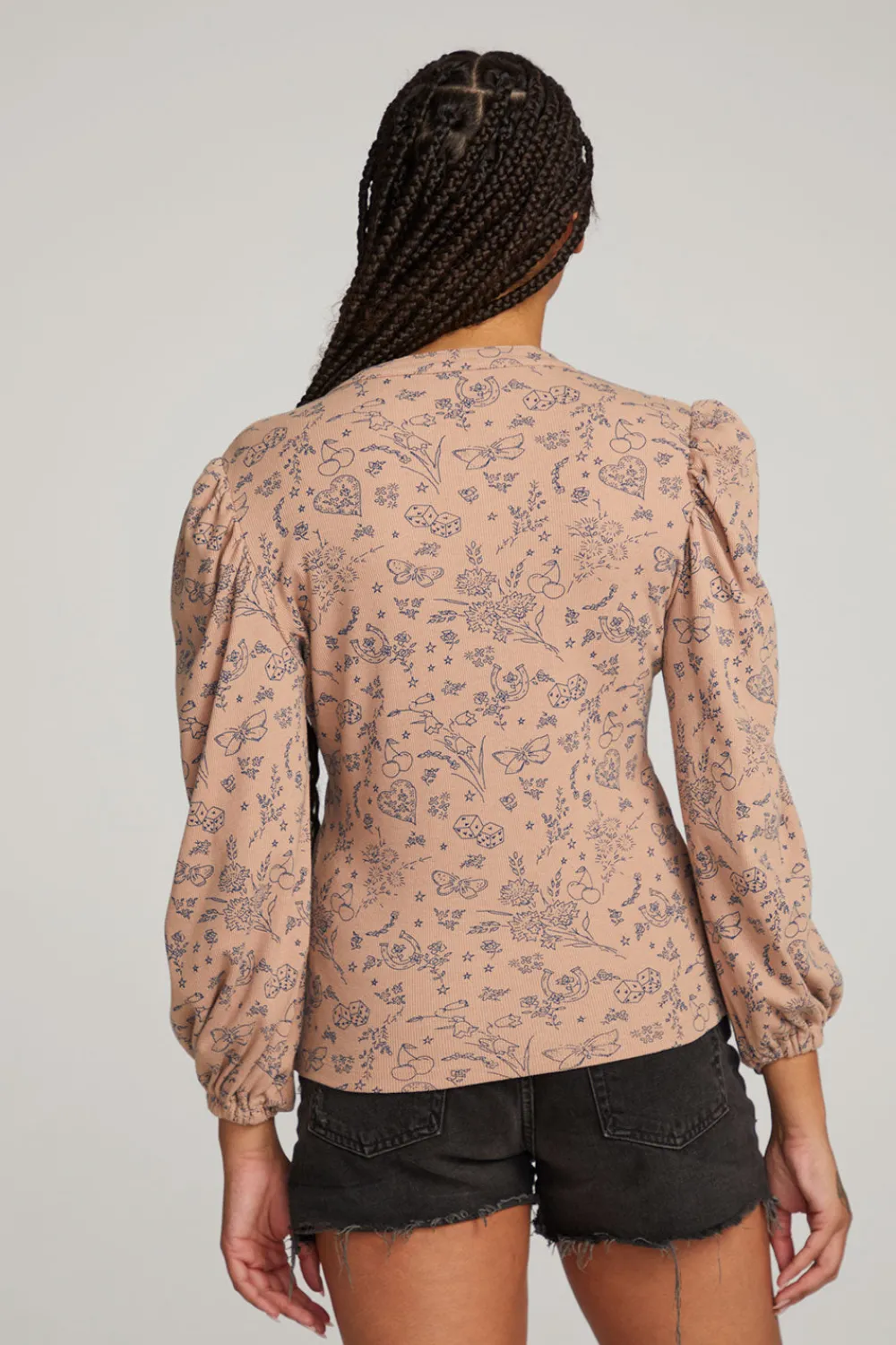 Hot Ditsy Print Long Sleeve Women Loungewear|Graphics