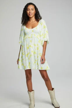 Clearance Dolce Mini Dress - Baby Blue Daisy Floral Women Loungewear|Dresses