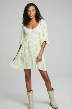 Clearance Dolce Mini Dress - Baby Blue Daisy Floral Women Loungewear|Dresses
