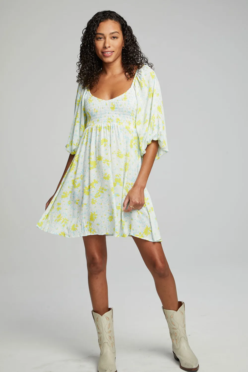 Clearance Dolce Mini Dress - Baby Blue Daisy Floral Women Loungewear|Dresses