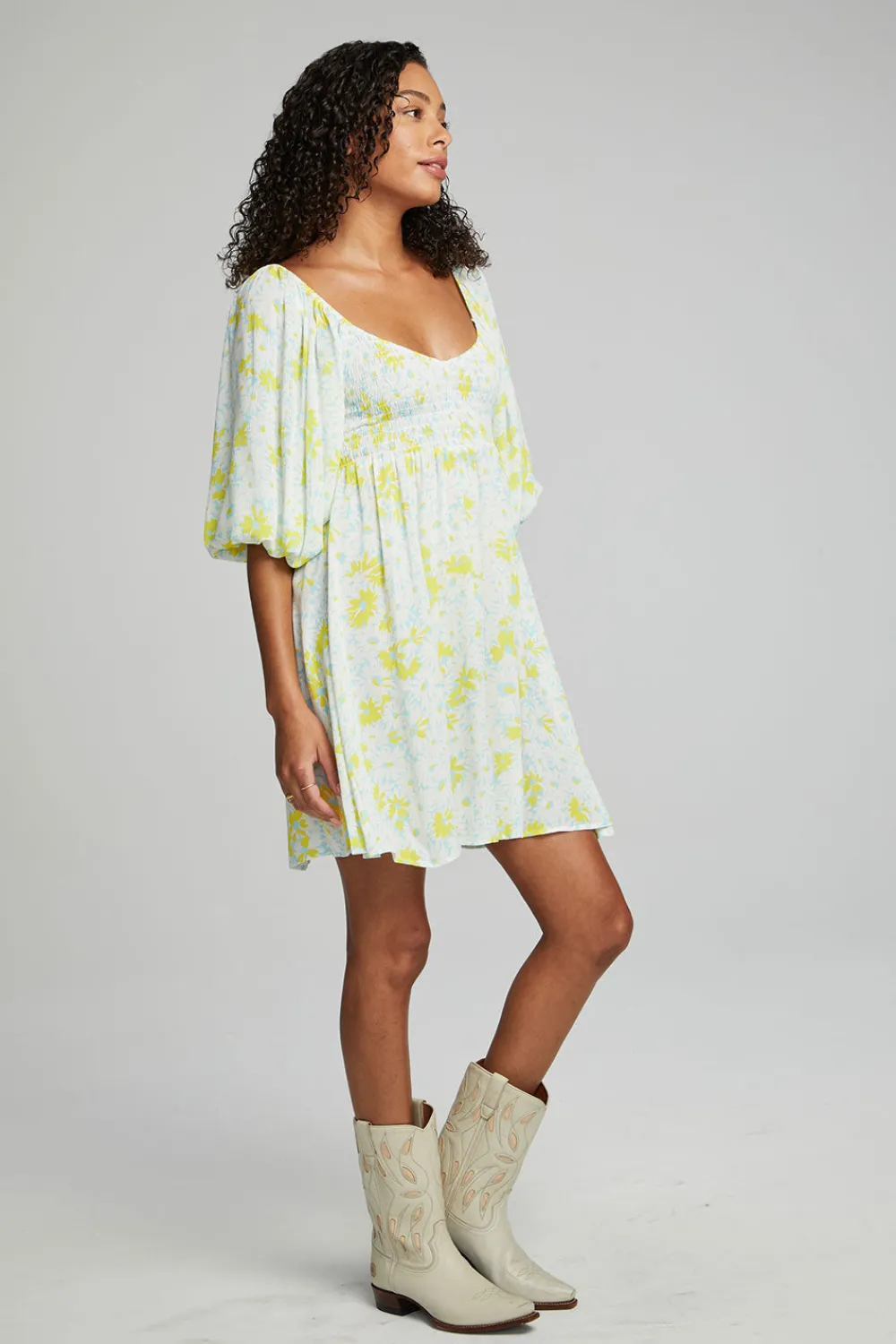 Clearance Dolce Mini Dress - Baby Blue Daisy Floral Women Loungewear|Dresses