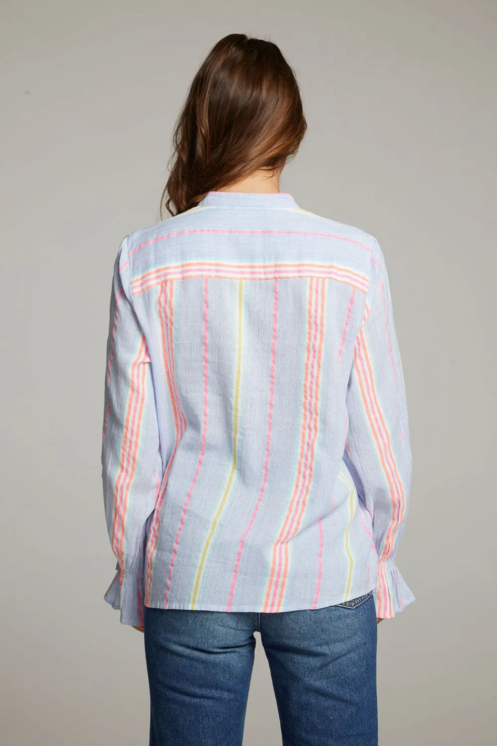 Discount Dolphin South West Beach Stripe Button Down Women Loungewear|Tops