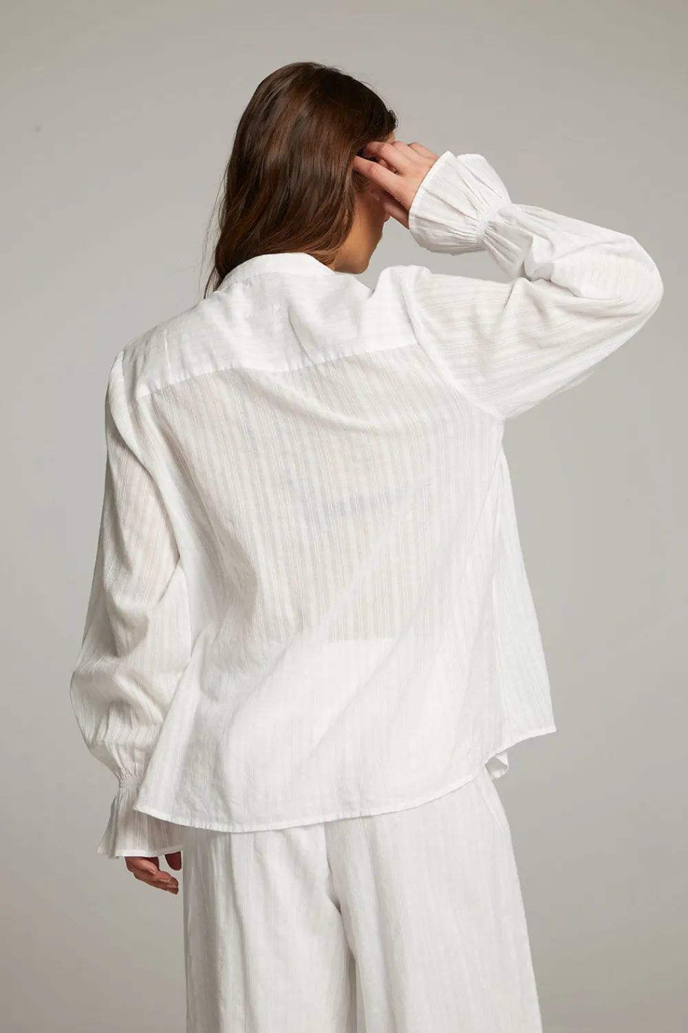 Sale Dolphin White Button Down Women Loungewear|Tops