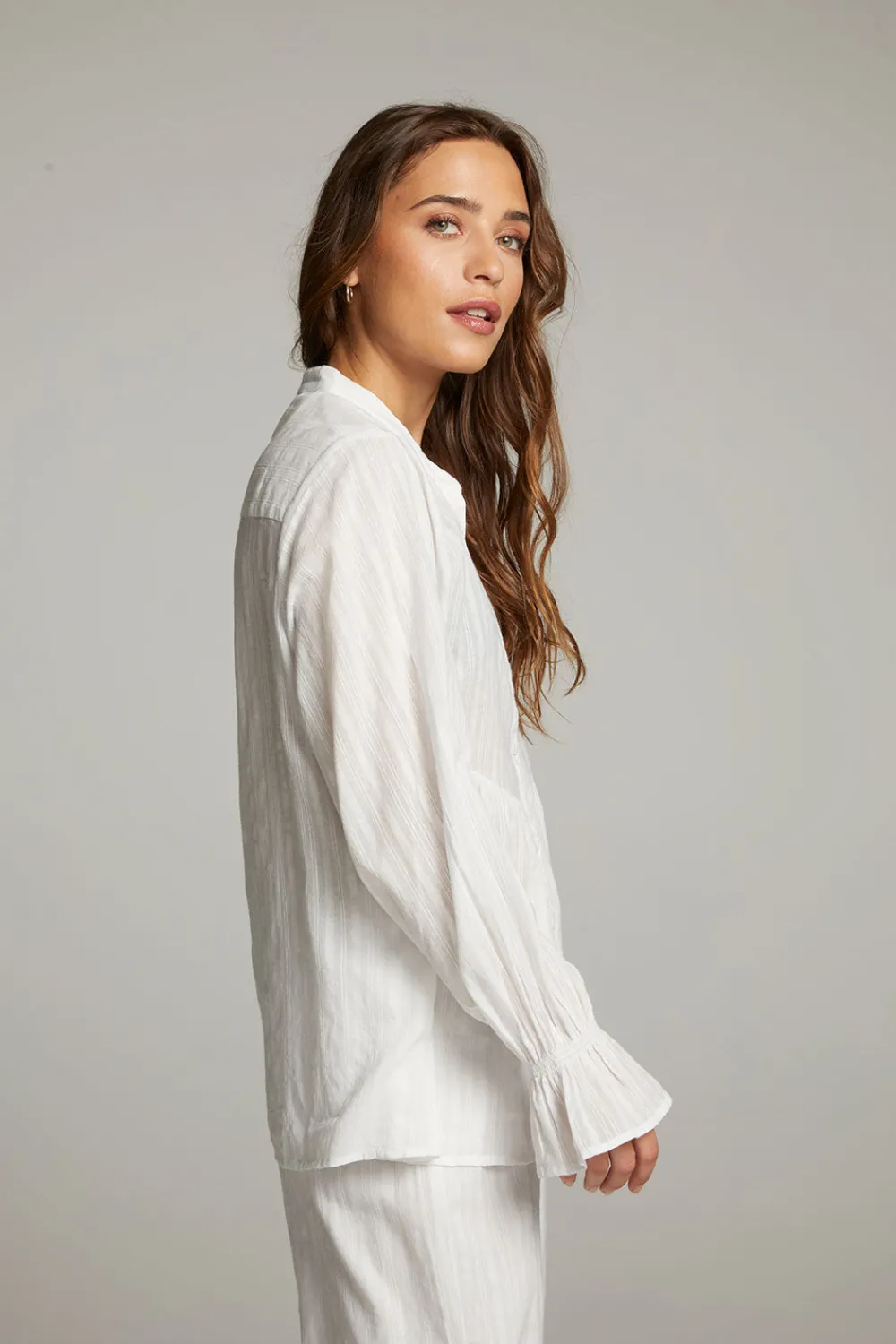 Sale Dolphin White Button Down Women Loungewear|Tops