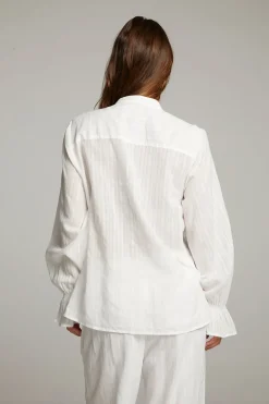 Sale Dolphin White Button Down Women Loungewear|Tops