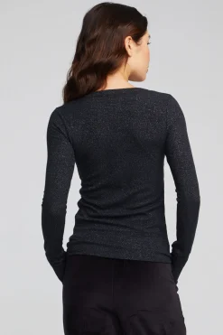 Outlet Drifter Shadow Black Henley Women Loungewear|Tops