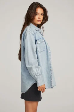 Store Elk Classic Blue Button Down Women Loungewear|Tops