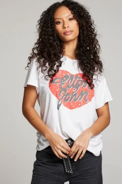 Flash Sale Elton John Script Logo Heart Women Loungewear|Music