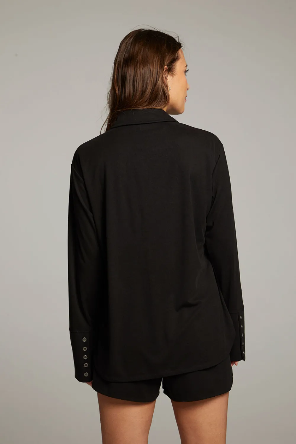 New Ethan Black Button Up Women Loungewear|Tops