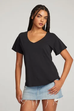 Best Everyday Essential Black V-neck Tee Women Loungewear|Essentials