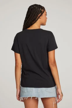 Fashion Everyday Essential Black Crew Neck Tee Women Loungewear|Essentials