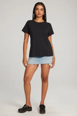 Fashion Everyday Essential Black Crew Neck Tee Women Loungewear|Essentials
