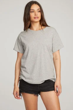 Cheap Everyday Essential Heather Grey Crew Neck Tee Women Loungewear|Tops