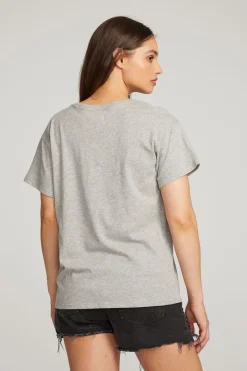 Cheap Everyday Essential Heather Grey Crew Neck Tee Women Loungewear|Tops
