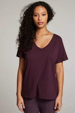 Discount Everyday Essential Plum Perfect V Neck Tee Women Loungewear|Tops