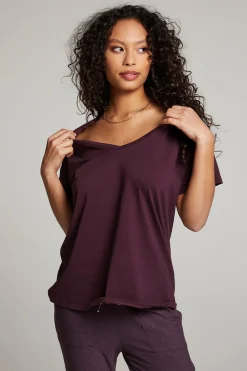 Discount Everyday Essential Plum Perfect V Neck Tee Women Loungewear|Tops