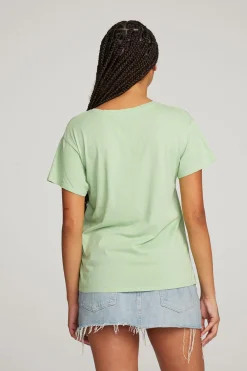 Clearance Everyday Essential Quiet Green V-neck Tee Women Loungewear|Essentials