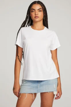 Shop Everyday Essential White Crew Neck Tee Women Loungewear|Essentials