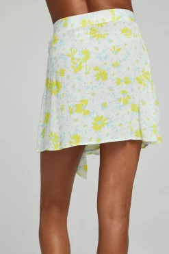 Cheap Fleet Wrap Mini Skirt - Baby Blue Daisy Floral Women Loungewear|Bottoms