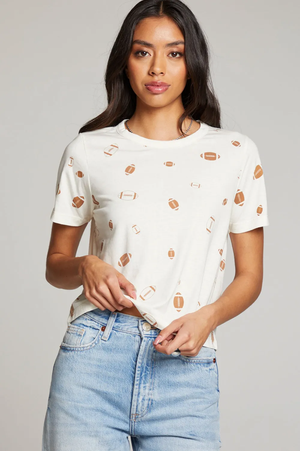 Hot Football Party Embroidery Tee Women Loungewear|Graphics