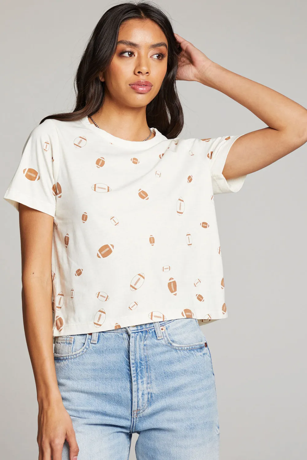 Hot Football Party Embroidery Tee Women Loungewear|Graphics