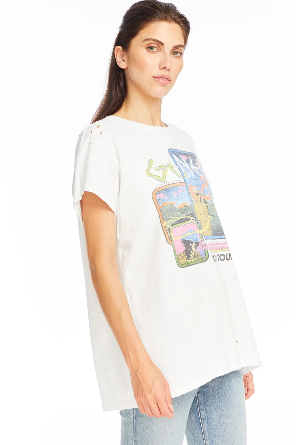 Cheap Genesis - "World Tour '78" Distressed Crew Neck Women Loungewear|Music