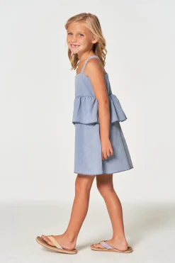 Clearance Girls Coastal Cloth Flouncy Sundress Kids Girls