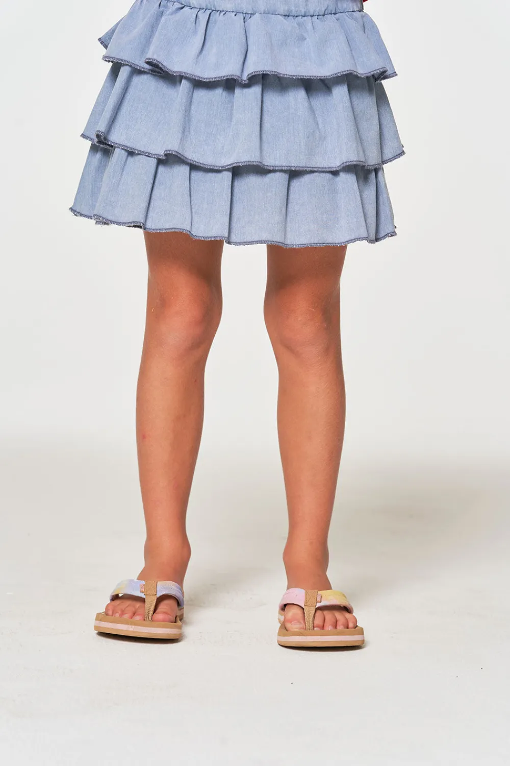 Hot Girls Coastal Cloth Tiered Ruffle Skort Kids Girls