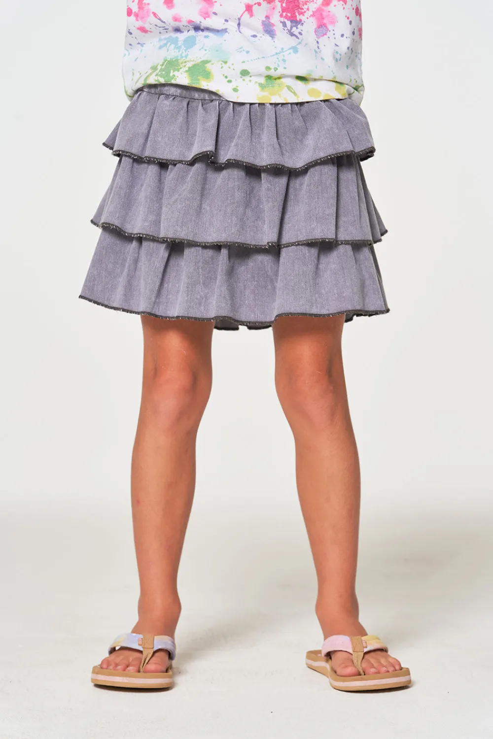 Flash Sale Girls Coastal Cloth Tiered Ruffle Skort Kids Girls