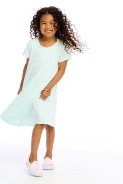 New Girls Cotton Jersey Short Sleeve Shirt Dress Kids Girls