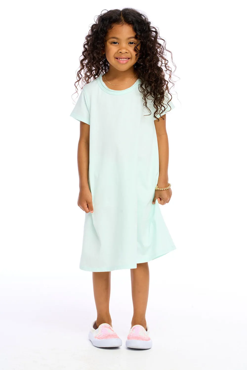 New Girls Cotton Jersey Short Sleeve Shirt Dress Kids Girls