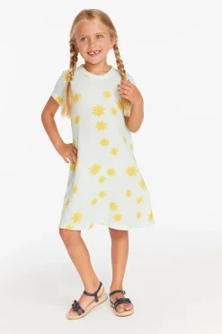 Store Girls Powder Blue Daisy Tee Shirt Dress Kids Girls