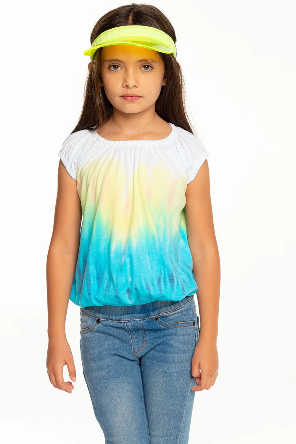 New Girls Recycled Vintage Jersey Shirred Short Sleeve Off Shoulder Kids Girls