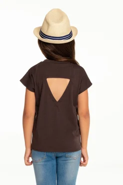 Clearance Girls Recycled Vintage Jersey Cap Sleeve Vent Back Tee Kids Girls