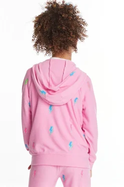 Sale Glitter Bolts Girls Zipup Hoodie Kids Girls