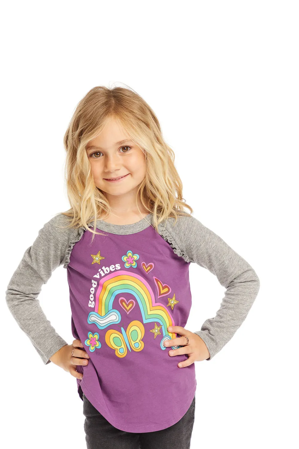 Flash Sale Good Vibes Rainbow Baseball Tee Women/Kids Girls|Music