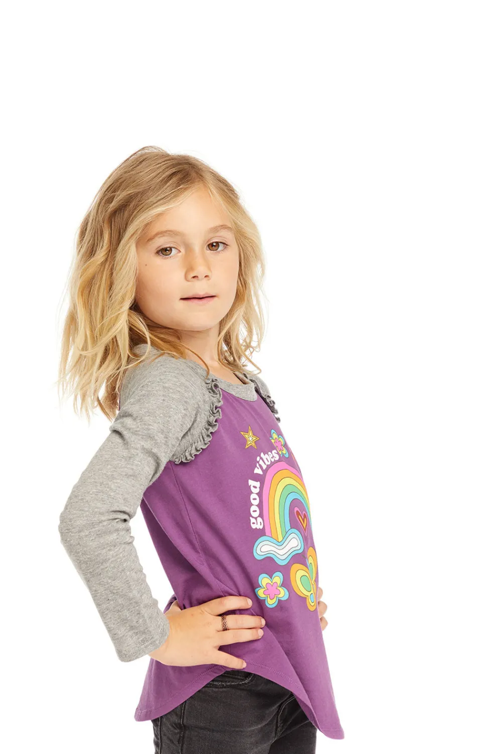 Flash Sale Good Vibes Rainbow Baseball Tee Women/Kids Girls|Music