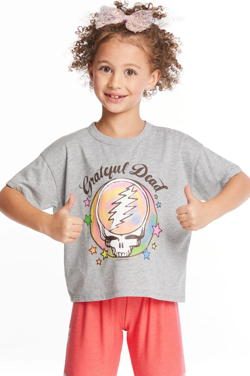 Best Sale Grateful Dead Airbrushed Steal Your Face Girls Tee Women/Kids Girls|Music