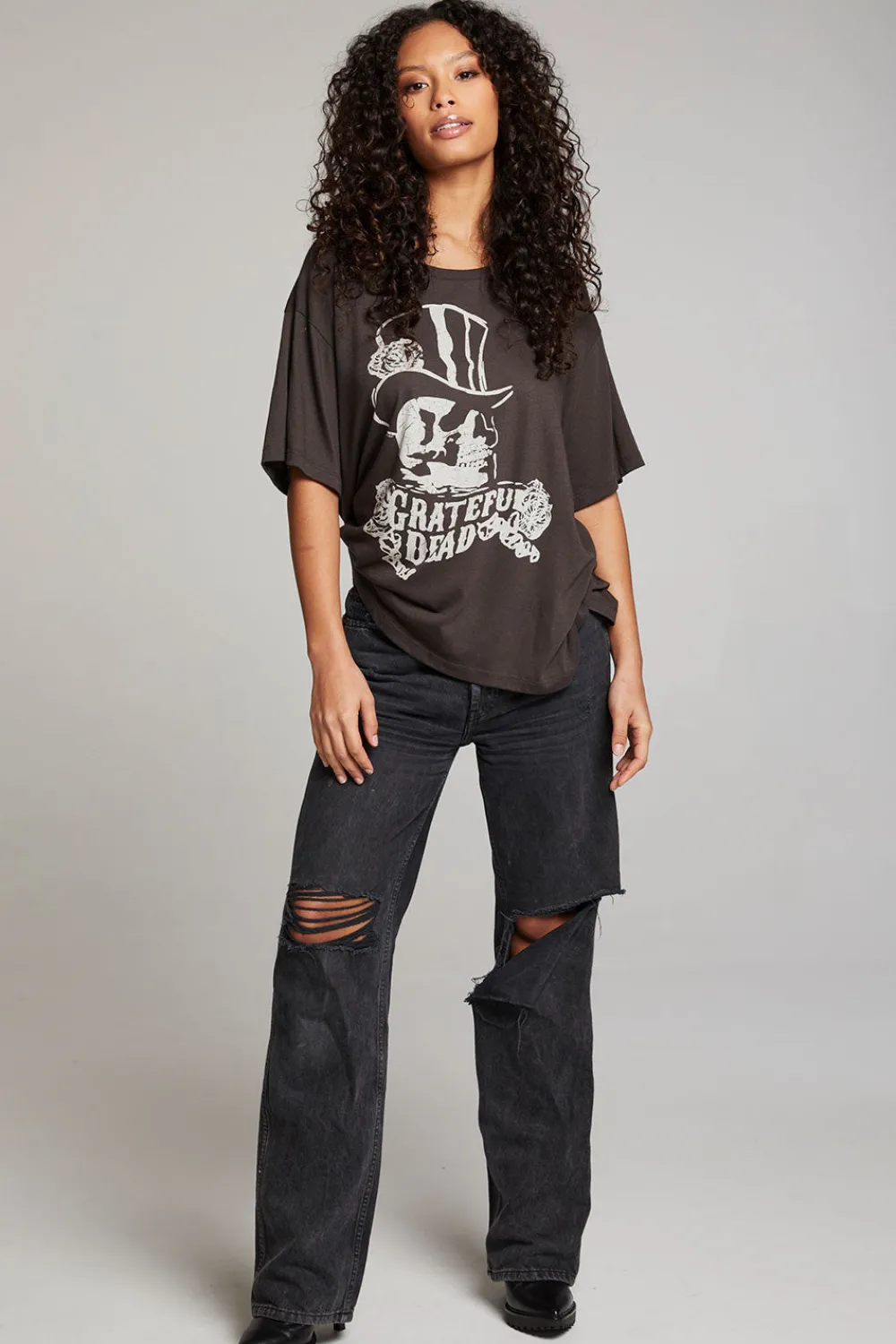 New Grateful Dead Top Hat Skull Tee Women Loungewear|Music