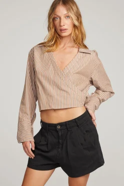 Cheap Haley Whiskey Stripe Blouse Women Loungewear|Tops