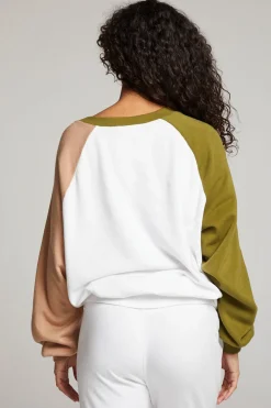 Best Sale Hannah Sand Color Block V Neck Pullover Women Loungewear|Tops