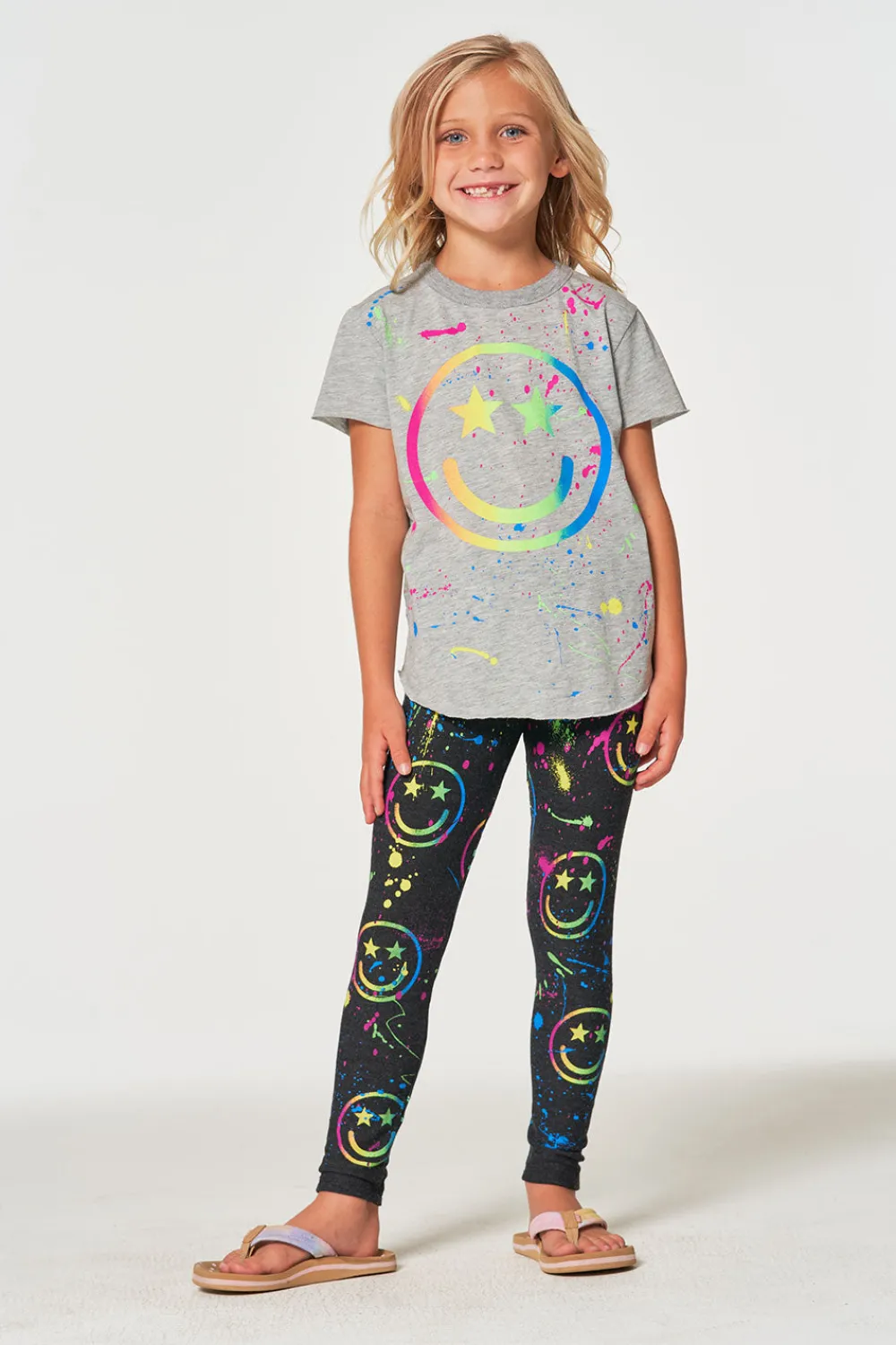 Clearance Happy Face Leggings Kids Girls