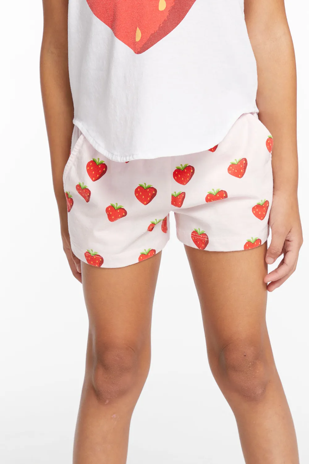 Cheap Heart Strawberry All Over Girls Shorts Kids Girls