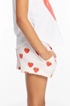 Cheap Heart Strawberry All Over Girls Shorts Kids Girls