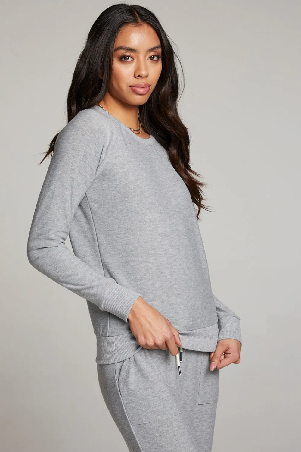Sale Heather Grey Long Sleeve Raglan Pullover Women Loungewear|Tops